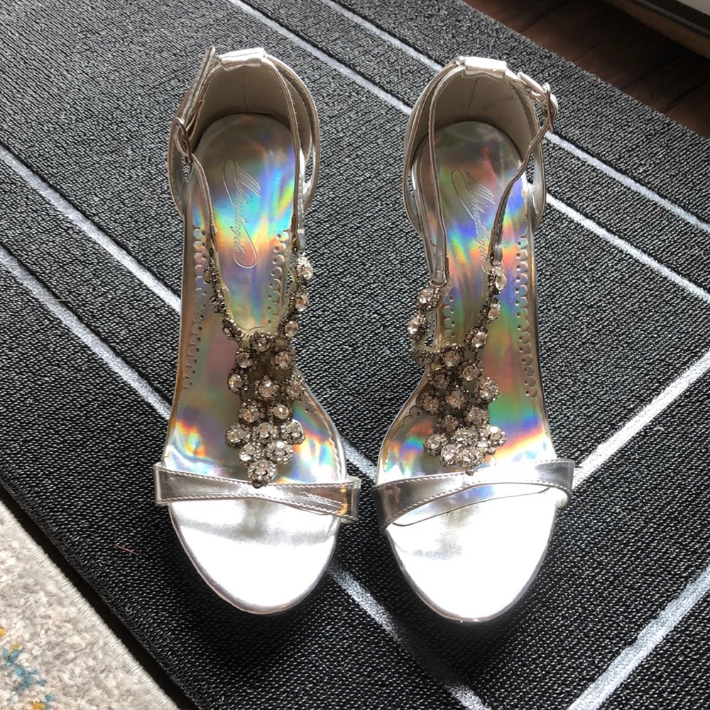 Silver high heels